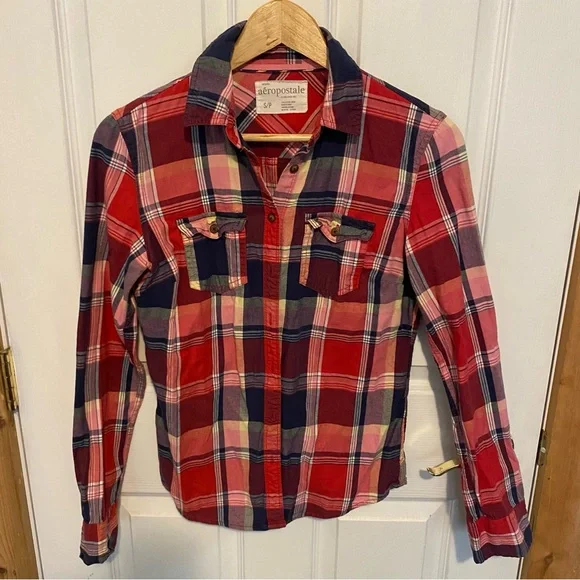 Aeropostale Red Plaid Shirt - Small - Picture 2 of 5